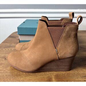 TOMS Women's Kelsey Ankle Boot, Tan Oiled Nubuck/Suede, Size 10